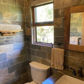 Aloha Room Bathroom window and vanity mirror